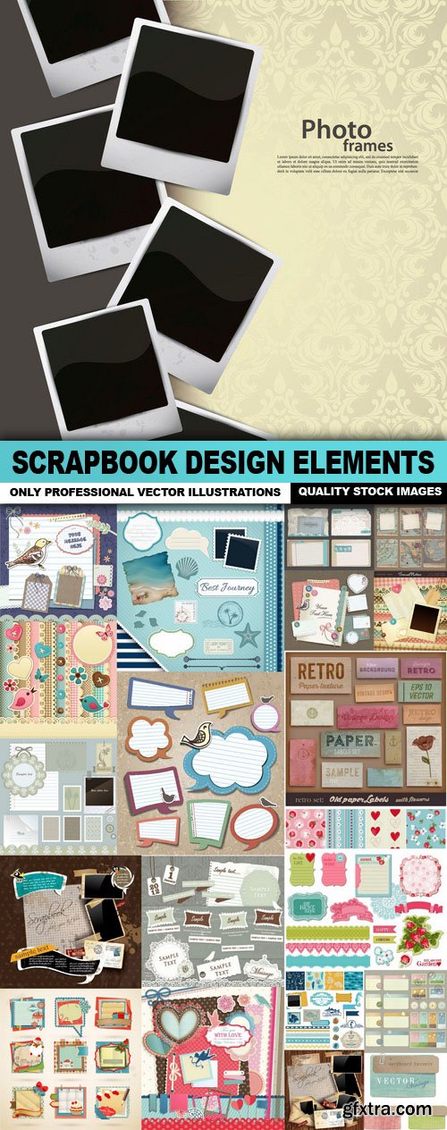 Scrapbook Design Elements - 20 Vector