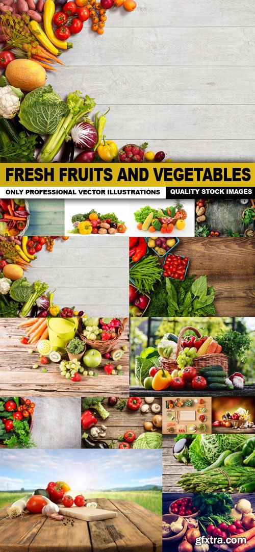 Fresh Fruits And Vegetables - 15 HQ Images