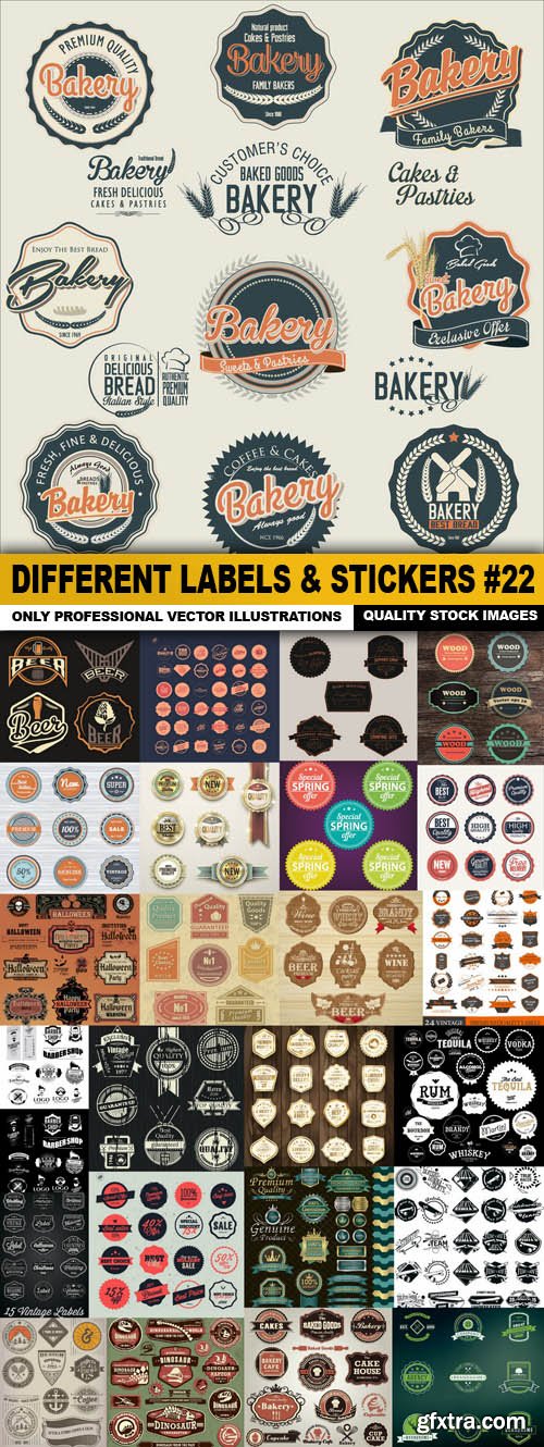 Different Labels &amp; Stickers #22 - 25 Vector