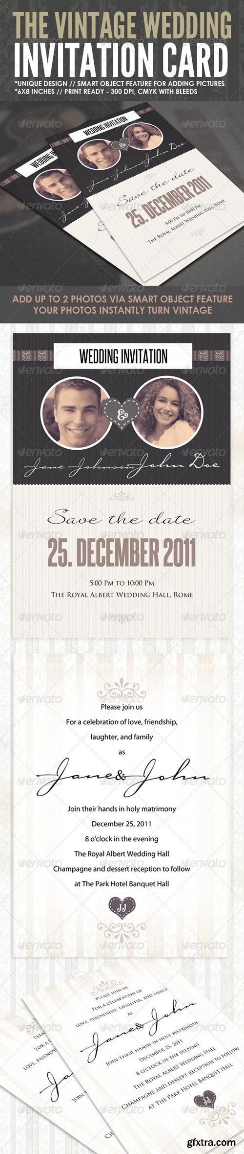 GraphicRiver - The Vintage Wedding Card