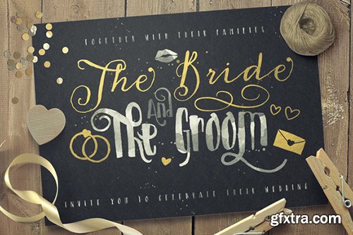 CM Just Married! Wedding Pack Font Bundle 294477