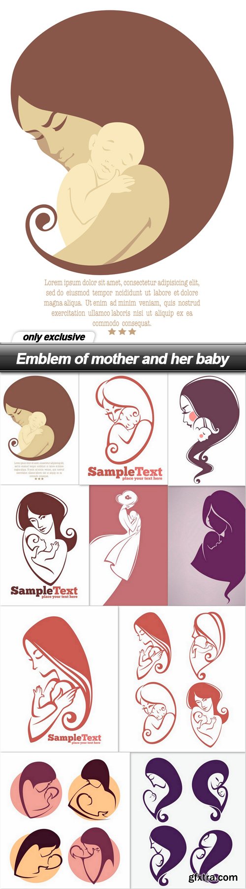 Emblem of mother and her baby - 10 EPS