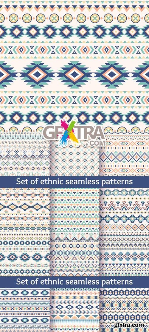 Ethnic Seamless Patterns Vector