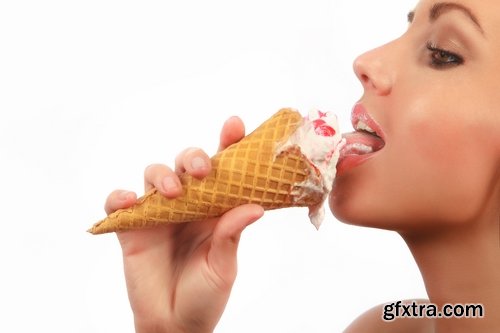 Collection of beautiful girl eating ice cream 25 HQ Jpeg