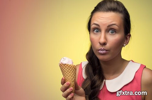 Collection of beautiful girl eating ice cream 25 HQ Jpeg