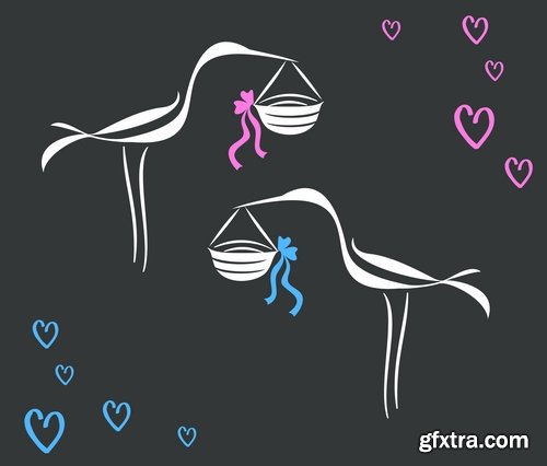 Collection of vector picture stork brings the baby flying bird 25 Eps