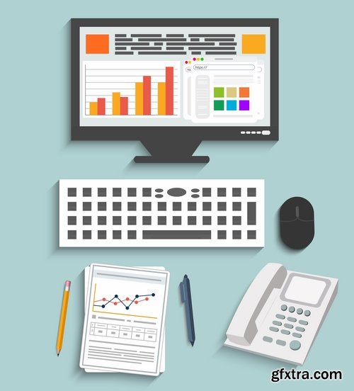 Collection of vector infographics concept picture business icon workplace 25 Eps