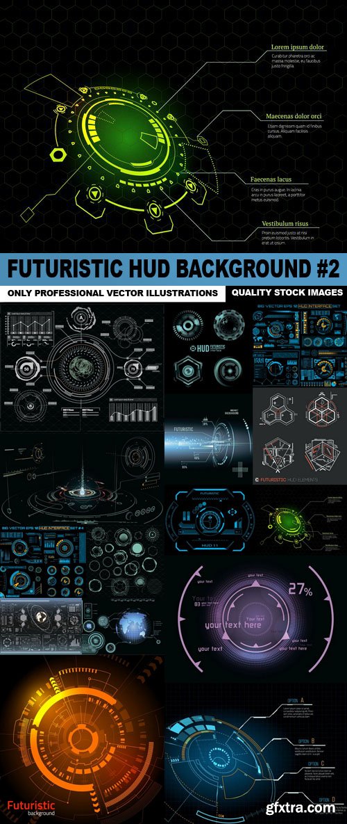 Futuristic HUD Background #2 - 15 Vector