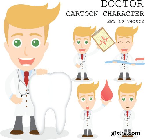 Cartoon Characters - Professions of People, 25x EPS