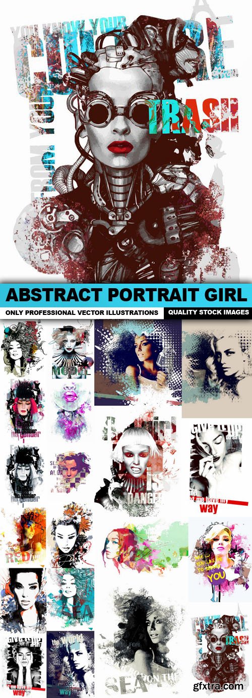 Abstract Portrait Girl - 20 Vector