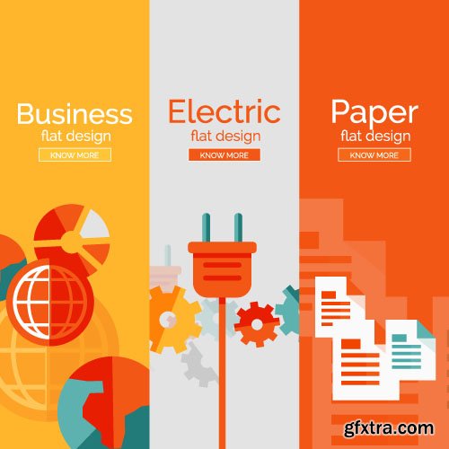 Business & Eco Technologies - Flat Vector Design 4, x EPS