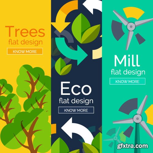 Business & Eco Technologies - Flat Vector Design 4, x EPS