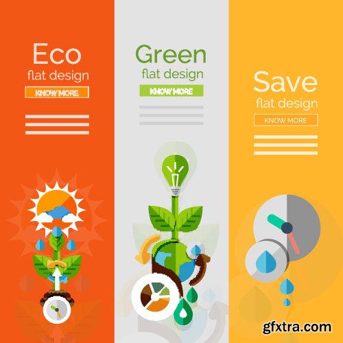 Business & Eco Technologies - Flat Vector Design 4, x EPS