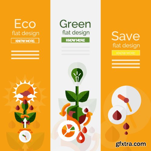 Business & Eco Technologies - Flat Vector Design 4, x EPS