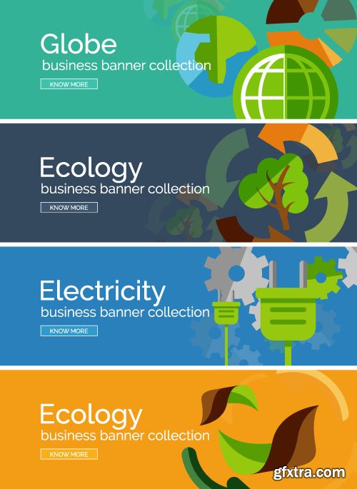 Business & Eco Technologies - Flat Vector Design 4, x EPS