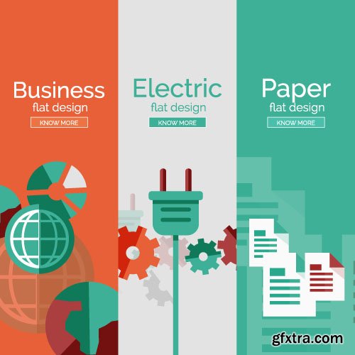 Business & Eco Technologies - Flat Vector Design 4, x EPS