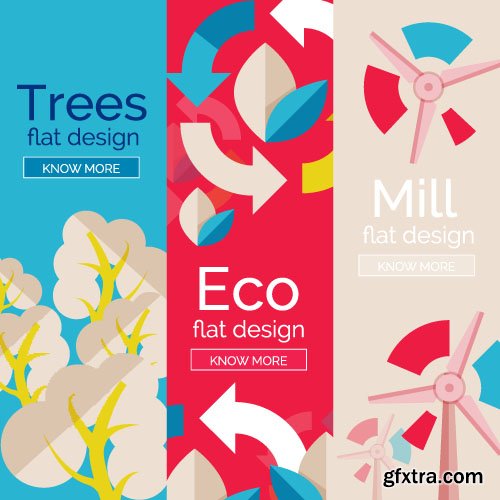 Business & Eco Technologies - Flat Vector Design 4, x EPS