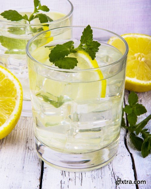 Glass of water with lemon