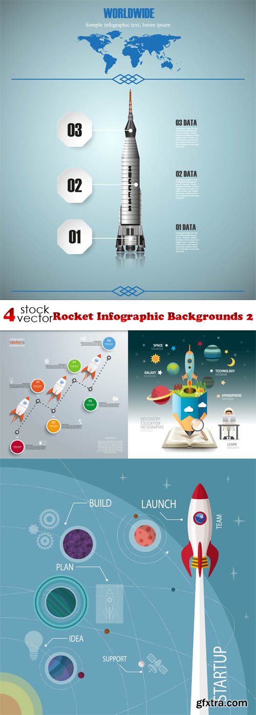 Vectors - Rocket Infographic Backgrounds 2