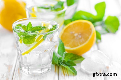 Glass of water with lemon