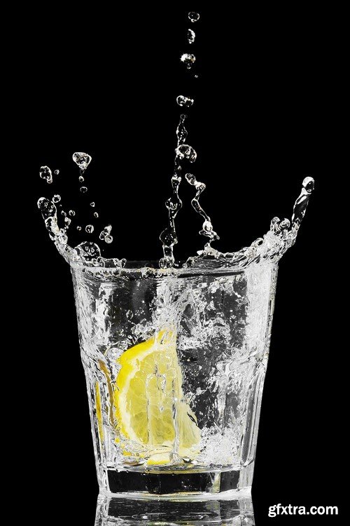 Glass of water with lemon