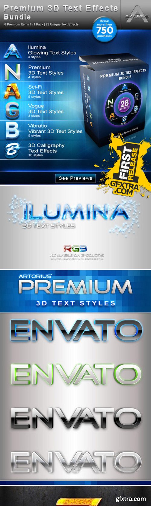 GraphicRiver - Premium 3D Text Effects Bundle 213782