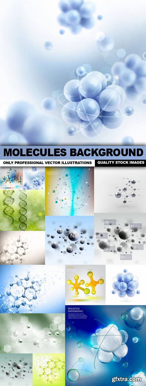 Molecules Background - 15 Vector