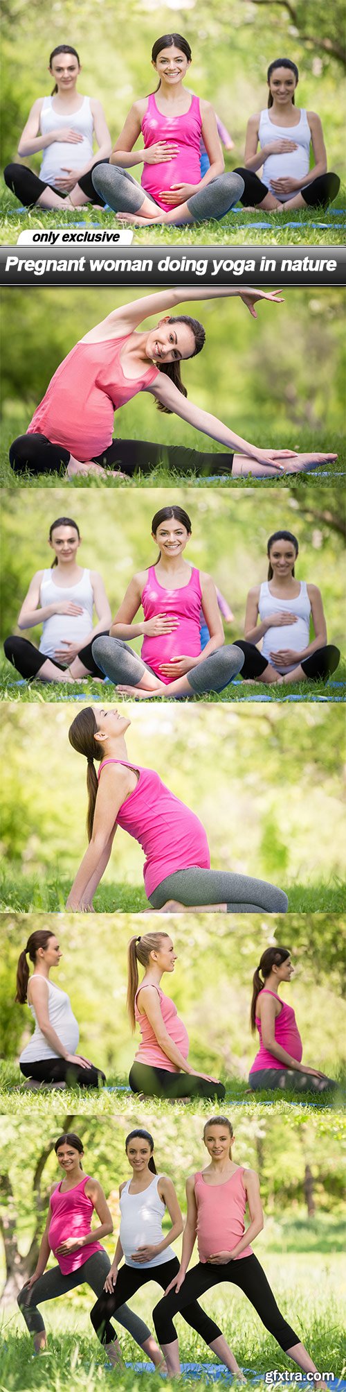 Pregnant woman doing yoga in nature - 5 UHQ JPEG