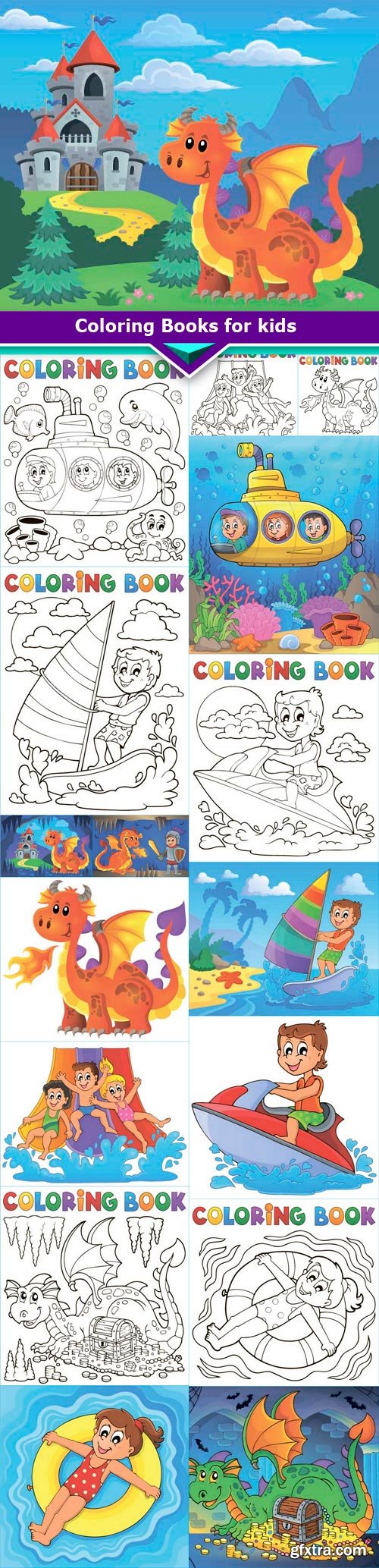 Coloring Books for kids 17x EPS