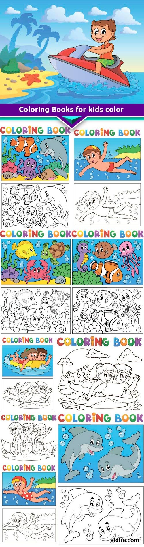 Coloring Books for kids color 10x EPS