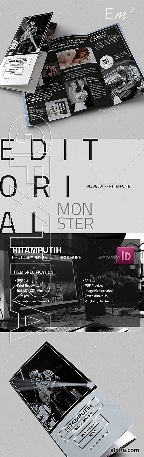 GraphicRiver - Hitam Putih Photography Trifold Brochure 11855007