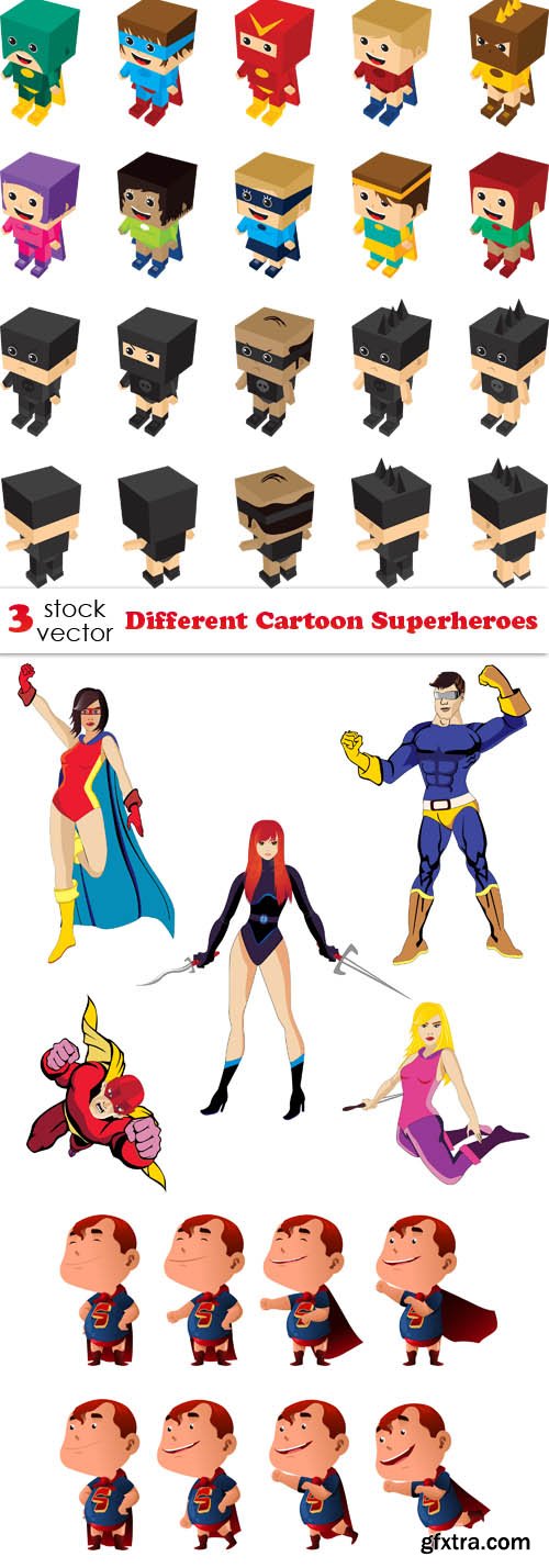 Vectors - Different Cartoon Superheroes