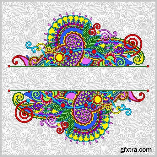 Collection of vector floral background picture ornament calligraphic elements Eps 25