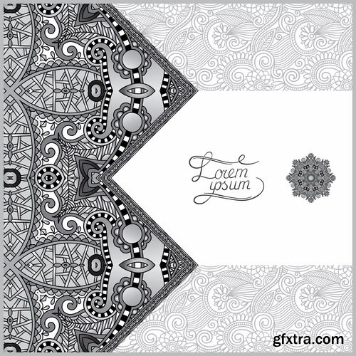 Collection of vector floral background picture ornament calligraphic elements Eps 25