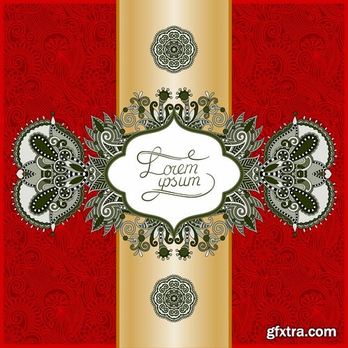 Collection of vector floral background picture ornament calligraphic elements Eps 25