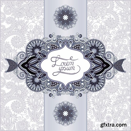 Collection of vector floral background picture ornament calligraphic elements Eps 25