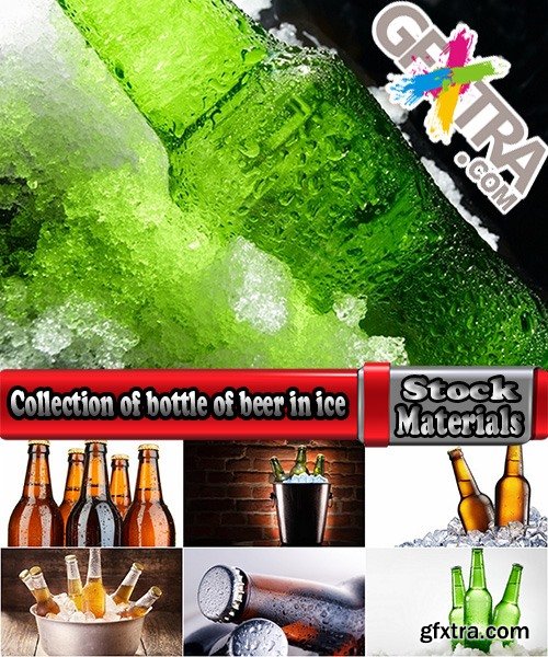 Collection of bottle of beer in ice cold drink ice cube 25 HQ Jpeg