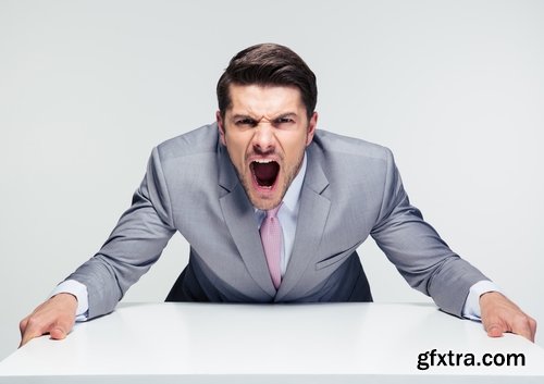 Collection businessman emotion mad nervous man screaming fear 25 HQ Jpeg