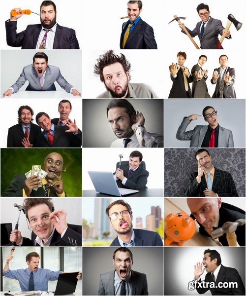 Collection businessman emotion mad nervous man screaming fear 25 HQ Jpeg