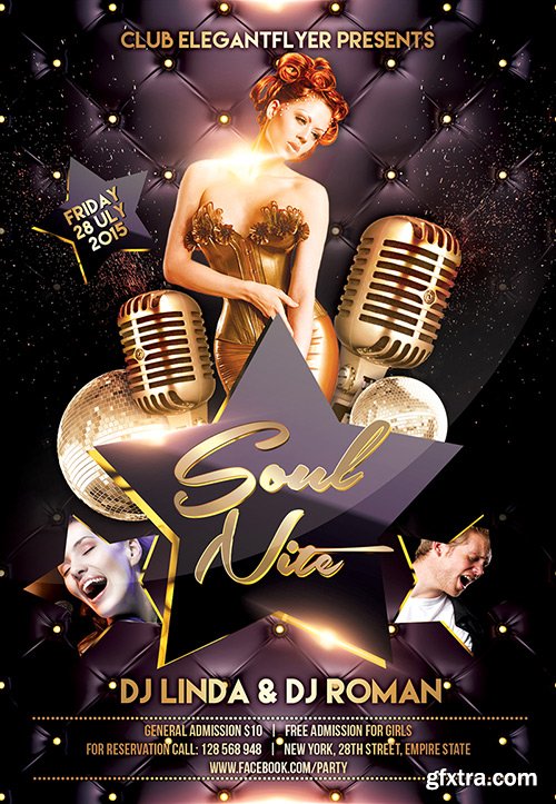 Soul Nite Flyer PSD Template + Facebook Cover