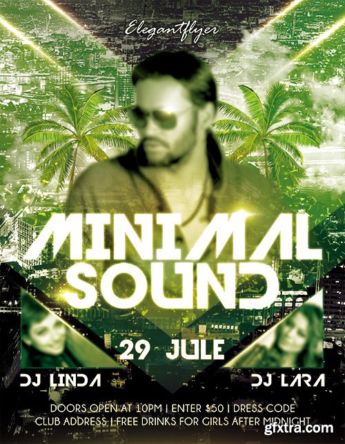 Minimal Sound Design V02 Flyer PSD Template + Facebook Cover