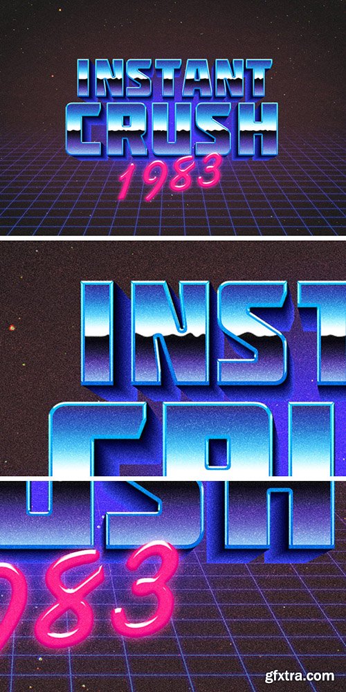 PSD Text Effect - 80s Retro Typography