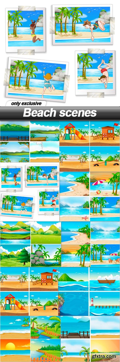 Beach scenes - 10 EPS