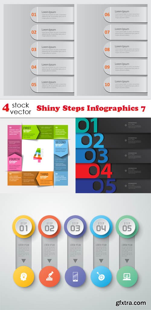 Vectors - Shiny Steps Infographics 7