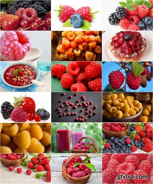 Collection of delicious raspberry dessert macro berry 25 HQ Jpeg