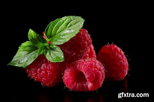 Collection of delicious raspberry dessert macro berry 25 HQ Jpeg