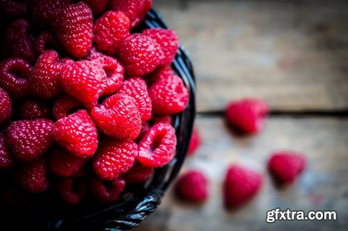 Collection of delicious raspberry dessert macro berry 25 HQ Jpeg