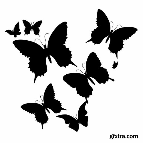 Collection of vector image silhouette tattoo template 25 Eps