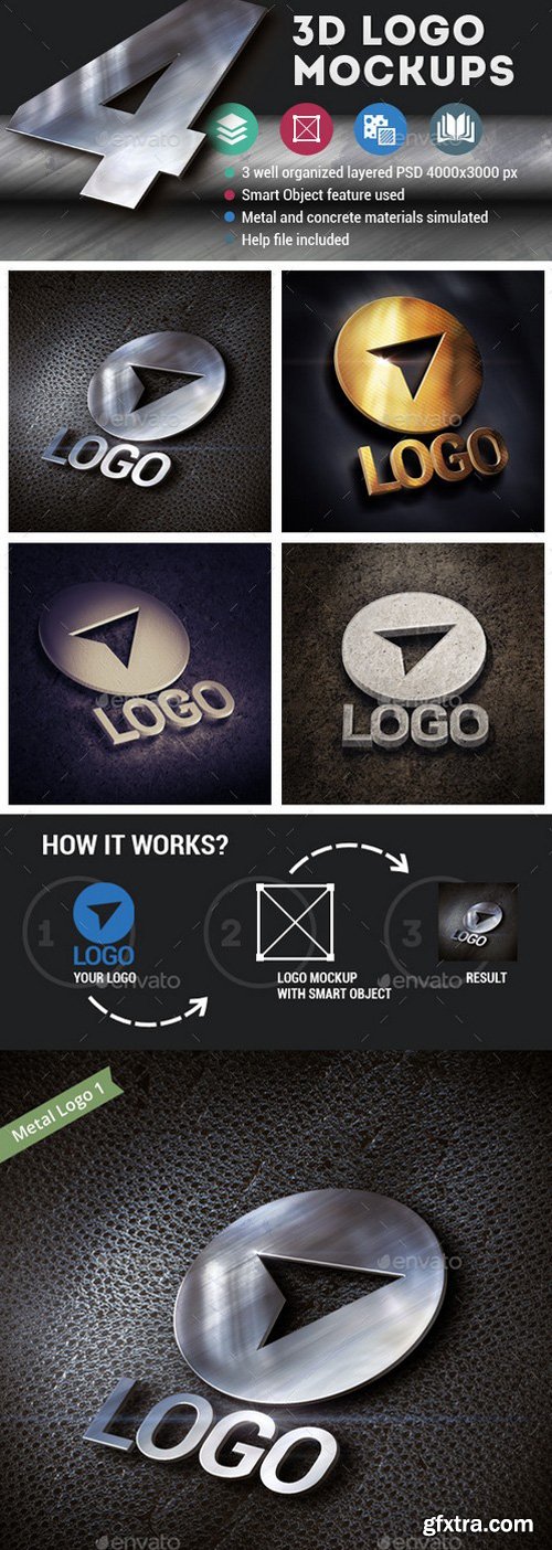 GraphicRiver - 11798239 4 3d Logo Mockups