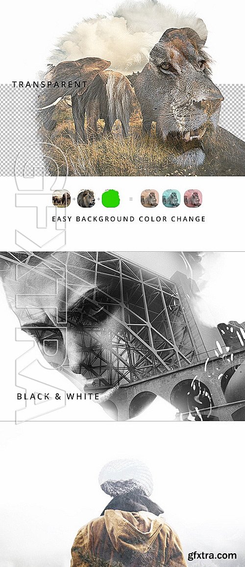 GraphicRiver - Double Exposure PRO Photoshop Action 11815661